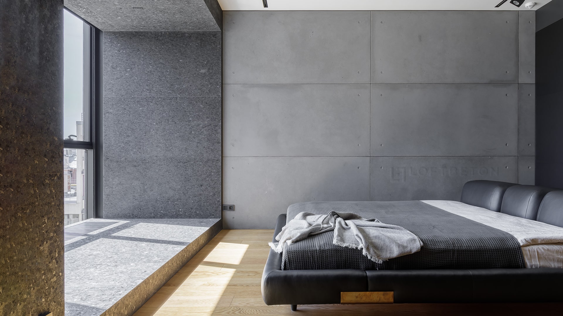Панели из бетона — интерьер квартиры